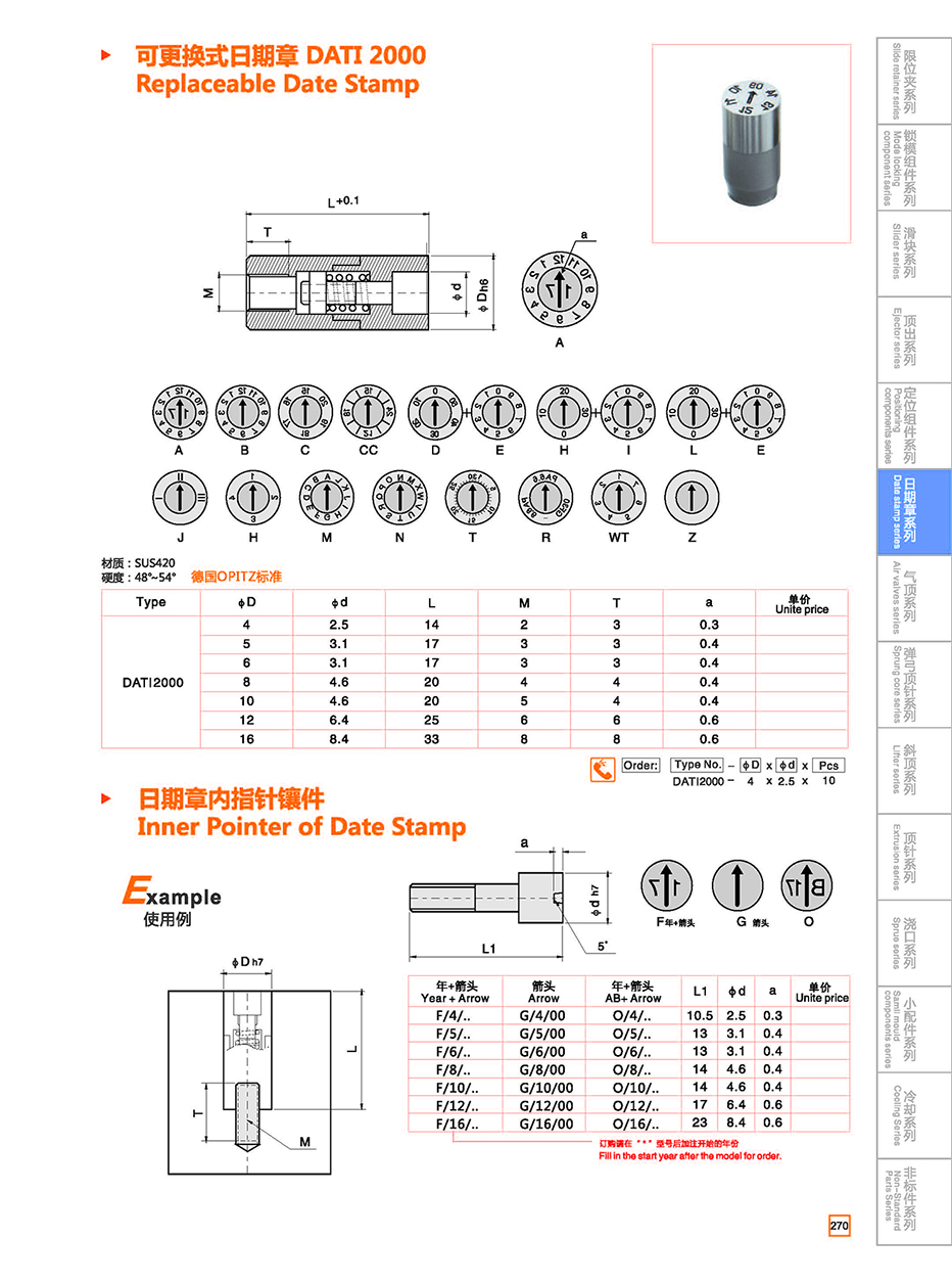 Replaceable Date Stamp DATI 2000 details