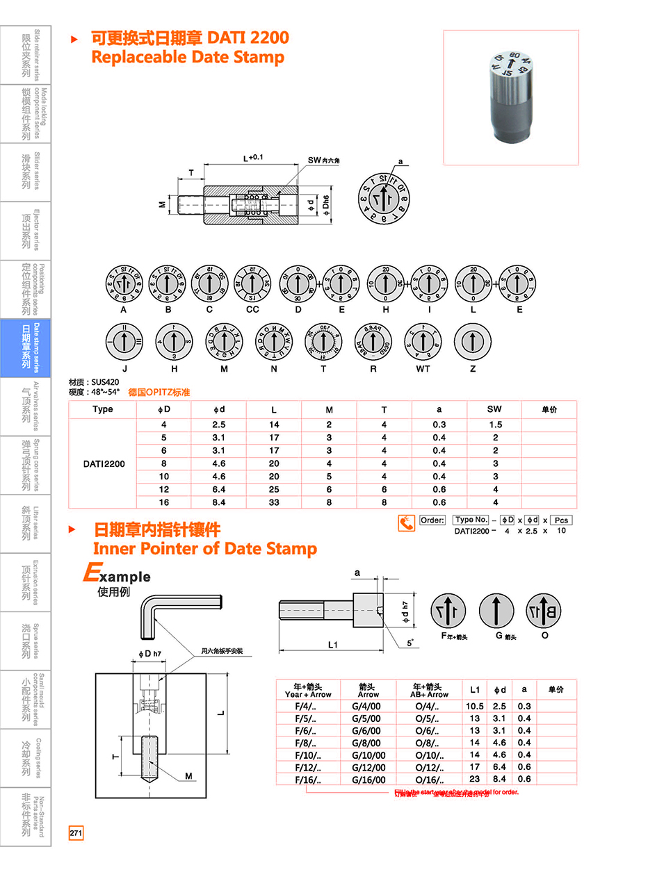 Replaceable Date Stamp DATI 2200 details